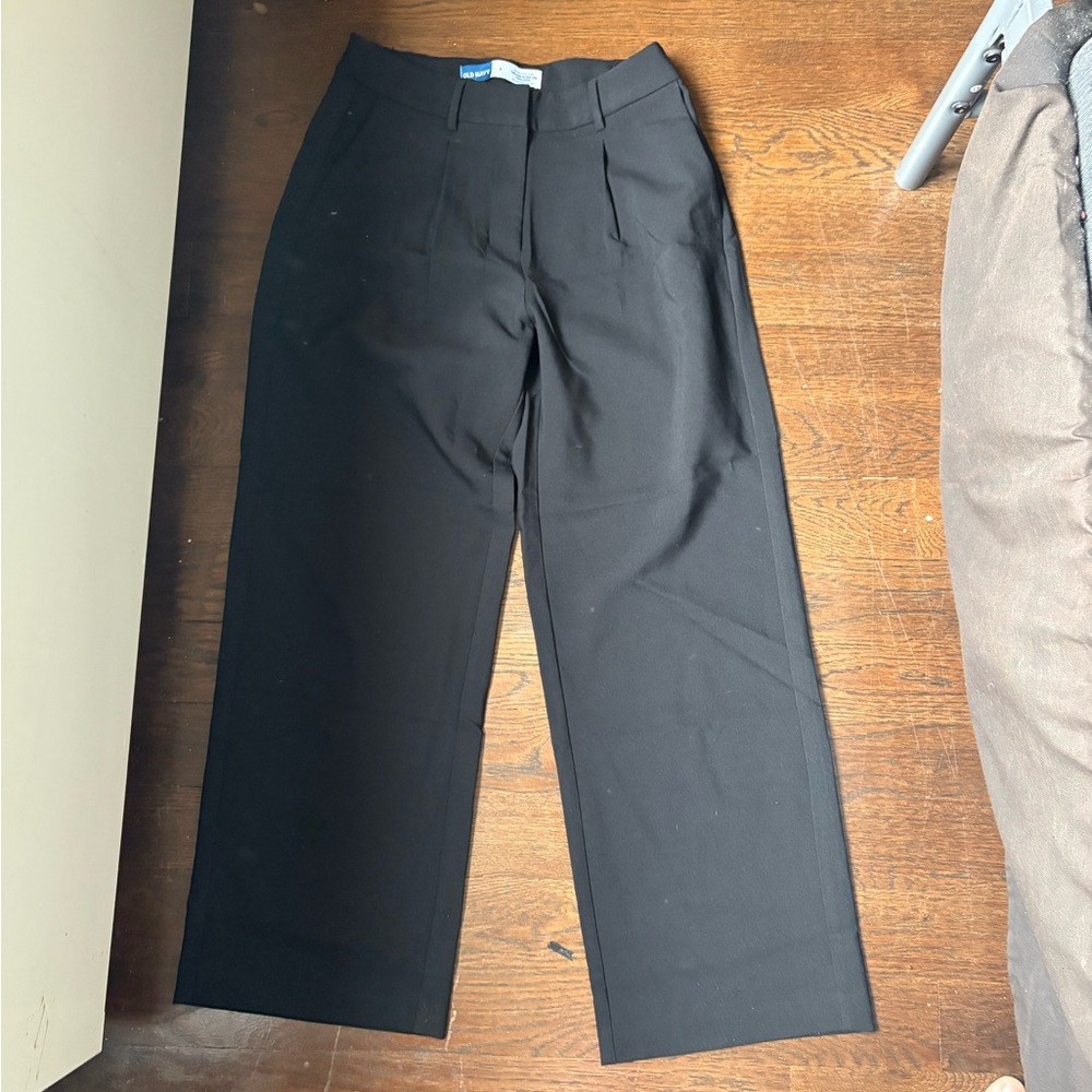 Old Navy Black Tailored Wide-Leg Trousers